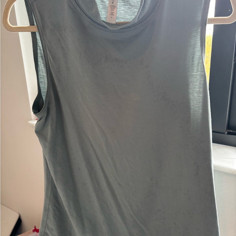Athleta Green Fitted Sleeveless Tank Top